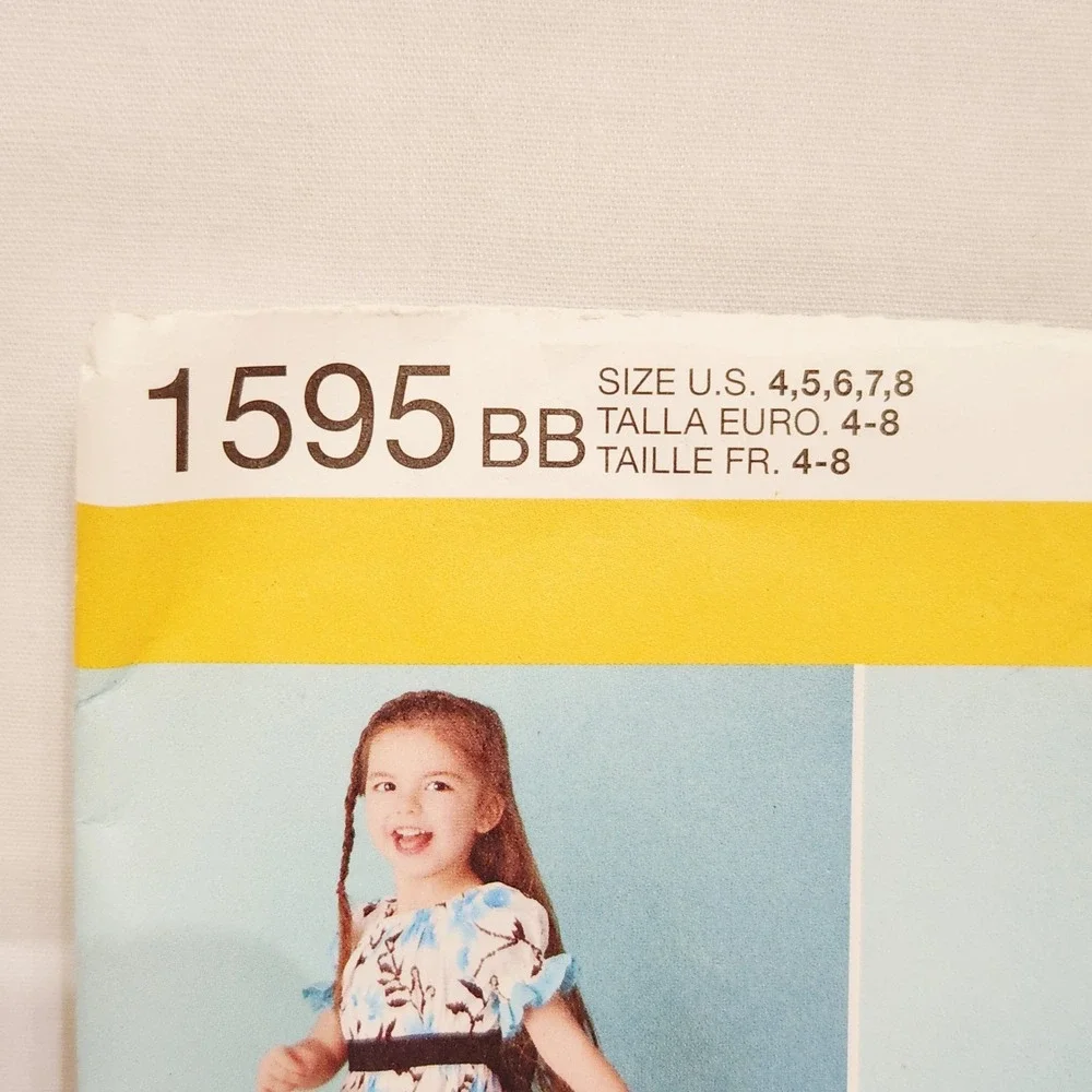 Child Sz 4-8 Simplicity 1595BB Dress in 2 Lengths